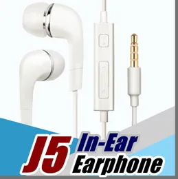 DHL J5 Hoofdtelefoons in-ear Oortelefoon met Mic en Remote Stereo 3.5mm Headset voor Samsung Galaxy S7 S6 S5 S4 S8 S9 F-EM