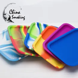DHL Silicone Tray Food Grade Silicone Jar Container Dish Wax Dab Oil Concentrate Nonstick L* W*H=200*150*20MM Mixed colors