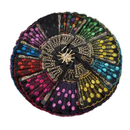 Foldable Hand Fan Sequins Embroider Peacock Tail Dancing Fans For Women Stage Performance Prop Factory DiRect 1 8zq BB