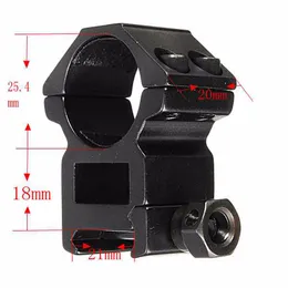 25.4mm Scope Ring High Profile Fit 20mm Picatinny Weaver Rail Mount Flashlight Mounts Hunting Accessories