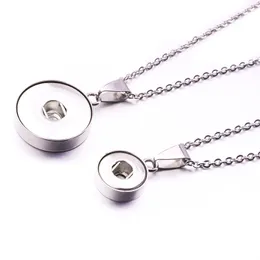 Silver Plated Stainless steel 12mm 18mm Snap Button Necklace For Women Snaps Buttons Jewelry