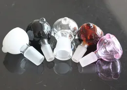 5 mm tjock färgglad glasskål med bikakeskärm Rund 14 mm 18 mm hona hane-skarv passar för glasbongar dubbrigg Vattenrör i glas