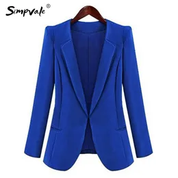 SIMPVALE New Trendy Solid Color Women Business Formal Office Thin Blazer Work Wear Casual Chiffon Draped Lady EleSlim Coat