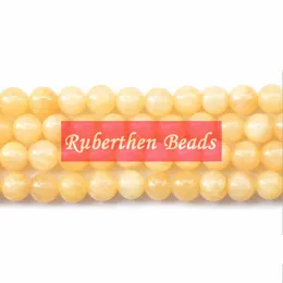 NB0023 High Quality Natural Stone Yellow Jades Beads Natural Stone Wholesale Loose Bead 8 mm Round Beass for Making Jewelry