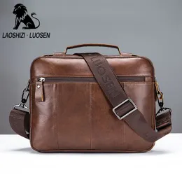 Briefcase Laoshizi Mens Leather Duffle Bag Vintage LAOSHIZI LUOSEN