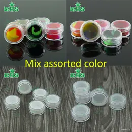 Contenitore per cera in silicone acrilico Vaso in silicone Contenitore per cera da 3 ml per contenitore in silicone per cera tamponata mini piattaforme petrolifere accessori per tubi dell'acqua per fumatori