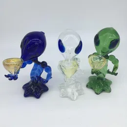 Neueste Alien-Pfeife, grüne G-Rauchpfeifen, bunte Wasserpfeife, Shisha, exquisite Farbe, Dekorieren, einzigartiges Design, leicht zu reinigen
