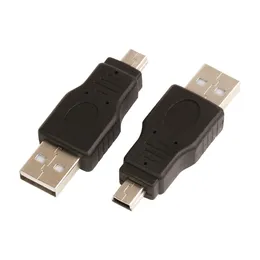 100st / lot High Quality Black USB A till B 5pin USB-kabeladapter för MP3 MP4-telefon Mini 5 Pin Adapter