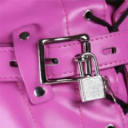 Sugar Thrillz Patent Vegan Leather Faux Fur Jacket - Light Pink | Large