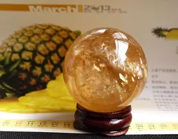 Natural Citrine Calcite Quartz Crystal Sphere Ball Healing 40mm
