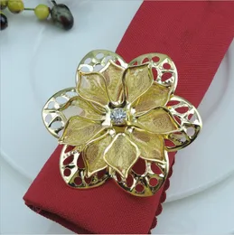 Upscale Gold Flower Napkin Rings Wedding Napkin Rings Serviette Holder Napkin Buckle Table Decors