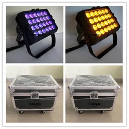 8 pcs with flightcase 24 x 18w rgbwa uv 6 in 1 DMX City Color blinder washer light wall wash led light waterproof ip65 led city color light