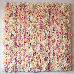 15 pz/lotto 60X40 CM Romantico Artificiale Rosa Ortensia Fiore Muro per la Festa Nuziale Fase e Sfondo Decorazione Molti colori