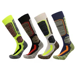 4 Colors Winter Warm Men Women Thermal Long Ski Socks Thicker Cotton Sports Snowboard Climbing Camping Hiking Socks wholesale