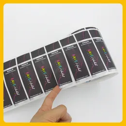 Frente personalizada e back set preto matte auto adesivo pacote impermeável etiqueta para bebida beber