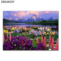 Trackjoy Oprawiony Krajobraz Obraz DIY Malarstwo olejne Numery MalowanieCaligrafia Home Decor Wall Art GX21019 40x50cm