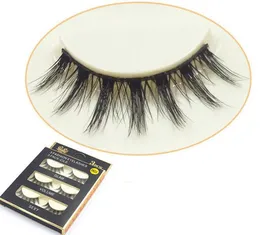 Factory Direct! Natural Handmade Black False Eyelashes 3Pairs / Set Makeup Fake Eyelashes Cross Messy Soft 3D Eye Lashes DHL Shipping