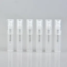 2ml Mini Sample Portable Plastic Perfume Bottle Transparent Color Spray Refillable Bottle Clear Empty Vials LX3782