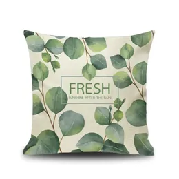 2020 Atacado plantas Folhas Rainforest África tropical da flor do hibiscus Lance linho fronha Chair Sofa Capa de Almofada frete grátis