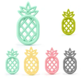 Silikon Ananas Teether Tanding Toy BPA Gratis Silikon Hängsmycke Chew Bead Ananas Teether Pacifier Chain Pendant Sensory Chewable Toy