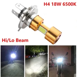 H4 18W LED 3 COB DC 12 V Biały motocykl Reflektor Bulb 2000LM 6500K Hi / Lo Beam High Power Super Bright Light Lampa