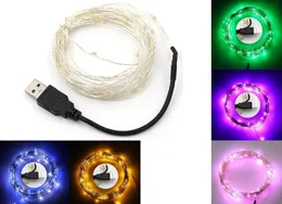 LED String Lights 10M 33ft 100led 5V USB Powered Outdoor Waterproof arm white/RGB Copper Wire Christmas Festival Wedding Party Decoration LF