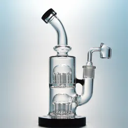 12 Arms Tree Perc Glass Bong Mini Dab Oil Rig Vattenrör 14mm Joint Bongs med Quartz Banger Hookahs YQ01