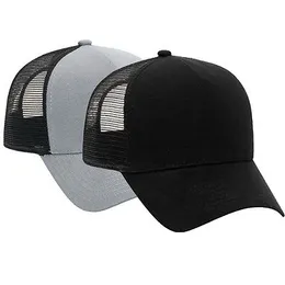 Bomull Flannel Trucker Hat med justerbart mesh Back Solid Svart