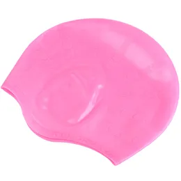 Unisex Adult Silicone Stretch Hat Swimming Long Hair Cap with Ear Cup Protection waterproof and non-toxic