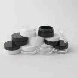 100 x 1g Mini Refillerbara flaskor Travel Face Cream Jar Små kosmetiska behållare Plastbehållare Tom Exempel Makeup Pot