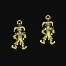 63 sztuk Stopu Cynku Charms Antique Bronze Plated Clown Joker Gester Charms na biżuterię Dyspozycji DIY Handmade Wisiorki 25 * 12mm