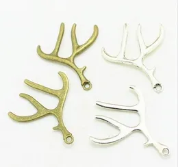 30Pcs alloy Love Deer Antler Charms Antique silver bronze Charms Pendant For necklace Jewelry Making findings 48x46mm