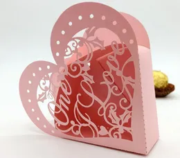 2018 nieuwe holle liefde hart bruiloft gunst houders snoep dozen chocoladetassen met lint baby shower party geschenken dozen