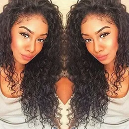 HD koronkowe przednie ludzkie peruki włosy głębokie fala Curl Pełna naturalna malezyjska remi dla czarnych kobiet wstępnie wyrzucone 130% Brazylijskie 360 ​​Pertal Pergów Diva1