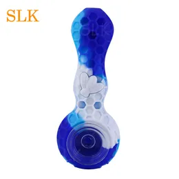 glas oliebrander siliconen tabak bongs pijp honingbij stro dabs stro rigs dabber Rookaccessoires Honingraat Siliconen Handpijpen