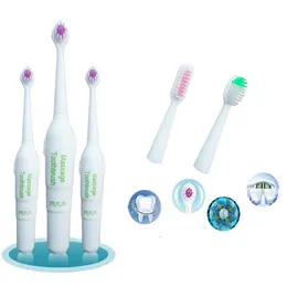 Heta 3 huvuden elektrisk tandborste roterande typ borsthuvud batteri drivs tänder brush varm sälja tänder vitare för vuxna barn