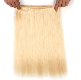 Heißes neues brasilianisches reines Haar gerade platinblondes Menschenhaar spinnt Haareinschlagverlängerungen 16" 18" 20" 22" 24" 3 Stück / Menge Kostenloser Versand