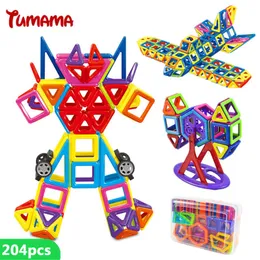 204 Pcs Mini Magnético Blocos de Construção de Designers Iluminai Montagem Brinquedo Crianças Educacional DIY Tijolos Com Caixa