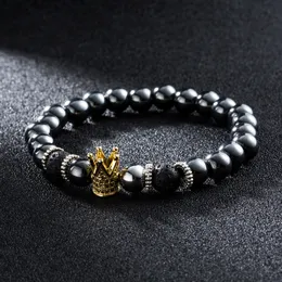 Crown Anchor Helmet Dumbbell Charms Bracelet for Men Male Beads Strand Bracelet Wrap Bracelets Bangles Jewelry