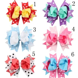 Dot Bow Ribbon Princess Hårtillbehör Hårstol Lovely Girl Hair Clip Diy Fashion Europe Bow Girl Headwear HC013