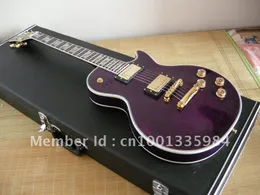 Kostenloser Versand Hohe Qualität Neue Ankunft G LP Custom Lila E-Gitarre Goldene Hardware Heiße Gitarre Auf Lager