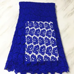 5 ярдов / ПК красивая королевская голубая африканская водорастворимая ткань вышивка французский шнур кружева для платья BW162-8