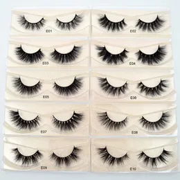 Mink Lashes 3D Mink Eyelashes 100% Cruelty Free Lashes Handgjorda återanvändbara naturliga ögonfransar Wispies False Lashes Makeup E Series Mink Eyelash