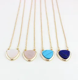 Fashion 4colors gold plated Natural Stone heart love white Turquoise Necklace for women