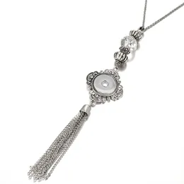 Women S Vintage Tassel 18mm Snap Button Necklace Pendant Boho Bohemian Pendants Without Chain Diy Jewelry For Men Mix Styles
