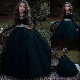 Piece One Flower Girl Dresses Baby Girl Pagew Wedding Prom Suknia Ramię Zroszony Aplikacje Dziewczyny Korowód Sukienka Dla Dziewczyn Dzieci Formalne zużycie