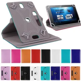 Uniwersalny 360 stopni Rotacja Tablet PU Leather Case Stoi Powrót Pokrywa za 7-9-calową skrzynkę flip flip z budową w klamrach