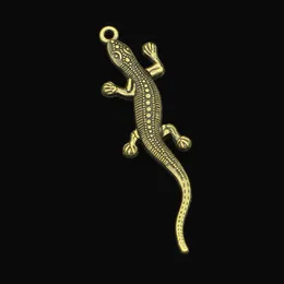 43PCS Stop cynkowy Uromów zabytkowe brązowe jaszczurki gekonowe uroki biżuterii robienie ręcznie robionych wisiorków 56*15 mm