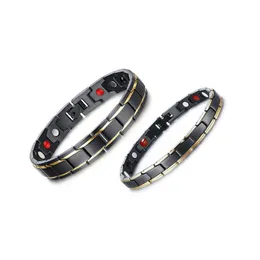 316L Rostfritt stål Hälsa Energi Armband Men Titanium Steel Bio Magnetisk Therapy Power Kvinnors Bangle För Par Mode Smycken Gift