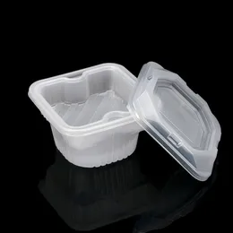 Wegwerfbrotdose 2 Schicht-japanisches Hexagon-Nahrungsmittelbehälter-Deckel zum Mitnehmen Bento-Kasten mikrowellengeeignet Freies Verschiffen ZA6889
